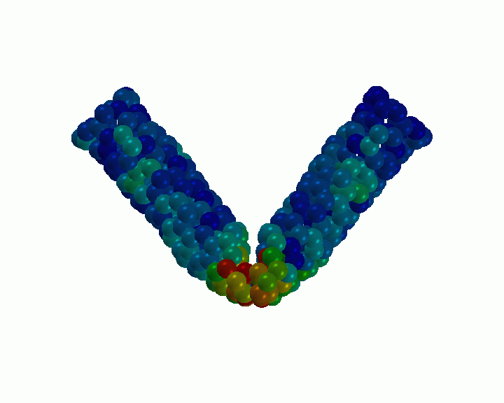 Bending of a (7,0)-nanotube by pulling at both ends