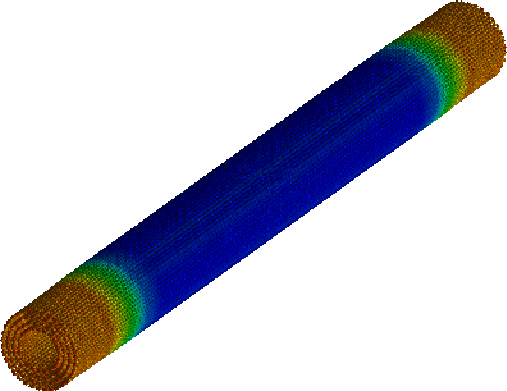 Stretching of a Multiwall Carbon Nanotube with more than 80000 atoms