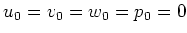$ u_0=v_0=w_0=p_0=0$